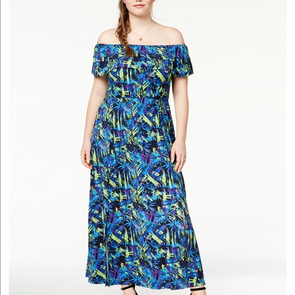 Fox & Royal Plus Size Off the Shoulder Maxi Dress